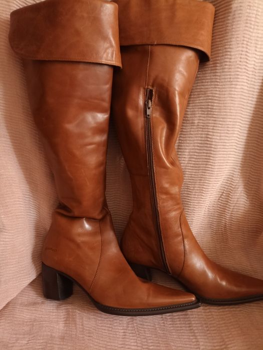 Ботфорти італійського бренду Via Vai з натуральної шкіри 39 розмір