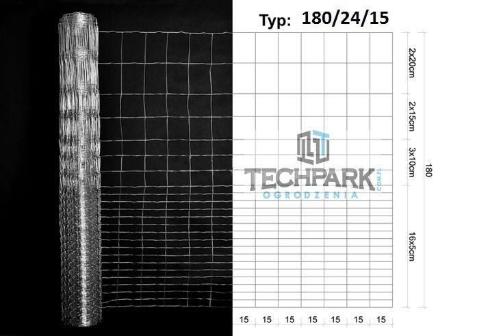Siatka leśna, ogrodzeniowa 180/24/15 L zagęszczana gęsta