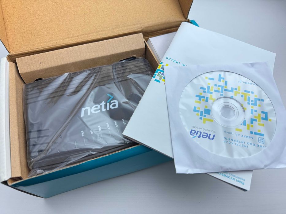 Router / Modem ADSL Wi-Fi ASMAX AR 1004G-V2 Netia - komplet