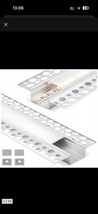 Profil Aluminiowy LED  podtynkowy anidowany zestaw