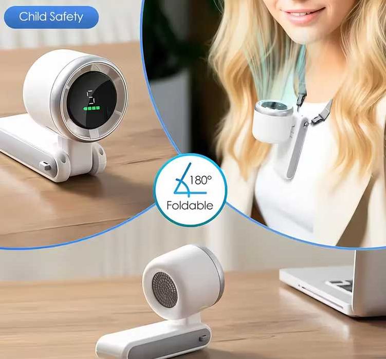 2x Wentylator Biurkowy Oscylacyjny Wiatrak USB Timer Bezprzewodowy Kieszonkowy