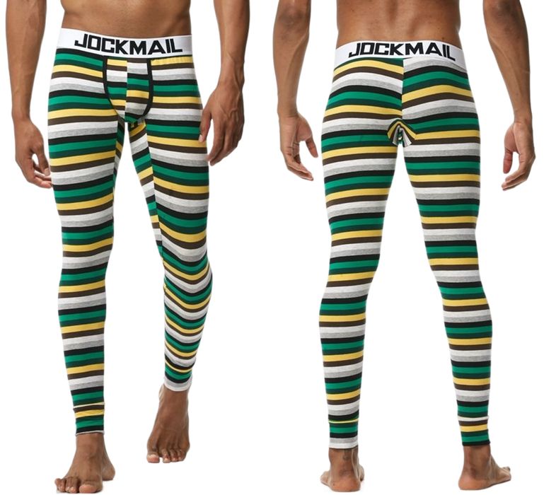 Męskie bawełniane kalesony JOCKMAIL w paski - XXL