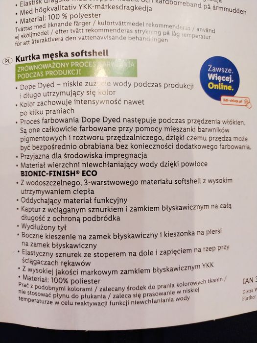 Kurtka, bluza męska softshell L 52/54 granat