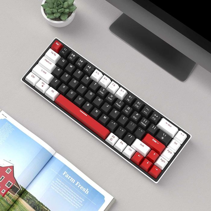 Mechaniczna klawiatura gamingowa SKY68 60% RED Switch LED Niebieski816