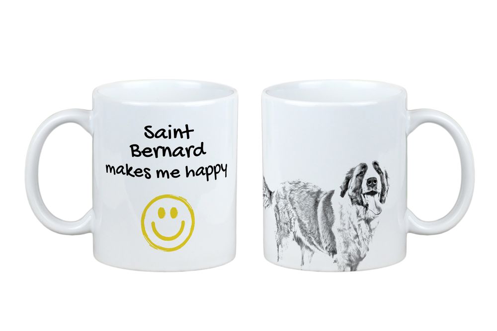 Bernardyn kubek z psem Makes me happy Art-Dog
