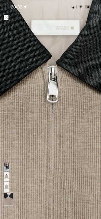 Утеплена куртка zara розмір с вельвет з контрастним коміром