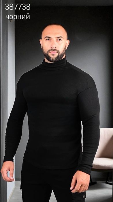 Гольф мужской новый на флисе черный,графит