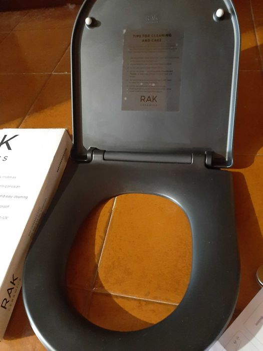 Tampa de sanita preta/assento de WC “RAK Ceramics Feeling”