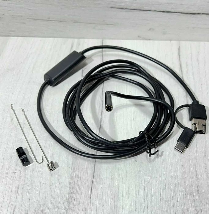 Эндоскоп бороскоп, мини камера для смартфона, СТО - ЖЕСТКИЙ кабель USB Type-C 2м