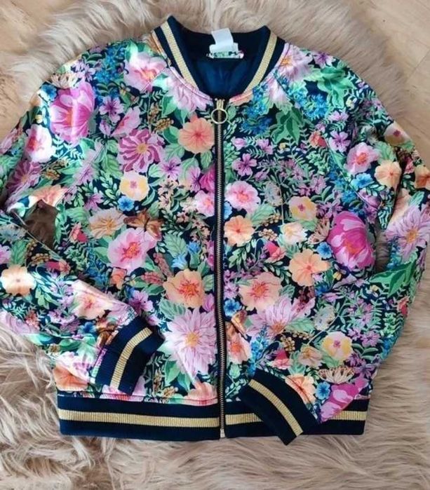 Satynowa Bomberka w kwiaty H&M x Angela McKay limited edition