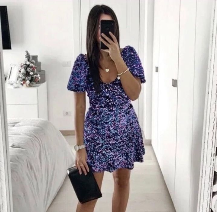Платье с пайетками Zara