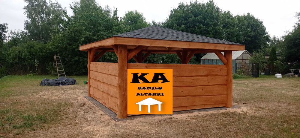 Altana ogrodowa na grubym balu