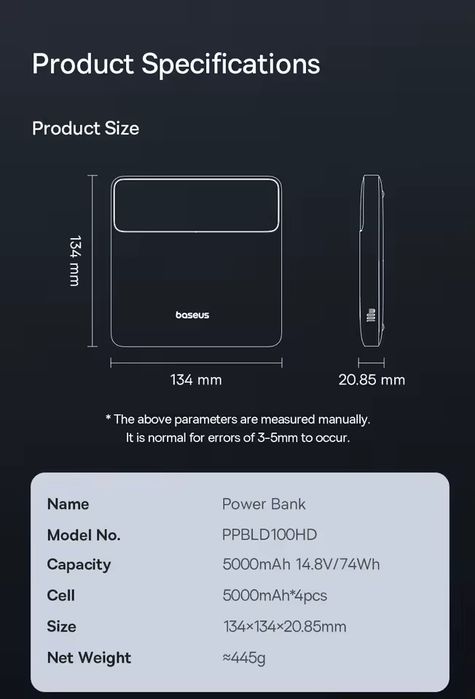 Baseus Blade H1 Power with Digital Display, 100 w (20000 mAh)
