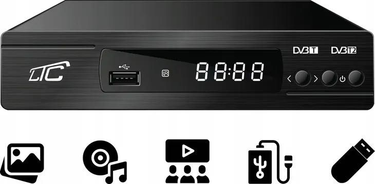Dekoder Tuner TV naziemnej DVB-T2 DVB-C  FULL HD USB HDMI PILOT
