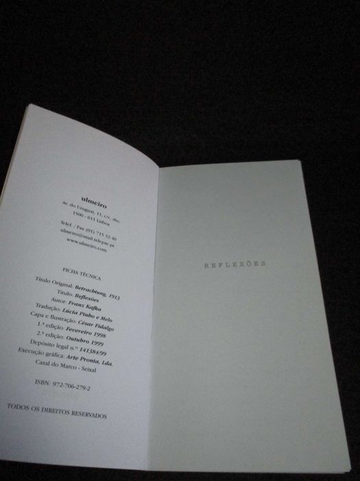 Livro Reflexões Franz Kafka