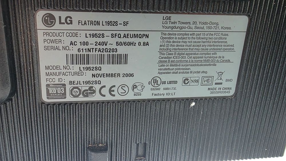 Monitor LG 19" 100% sprawny