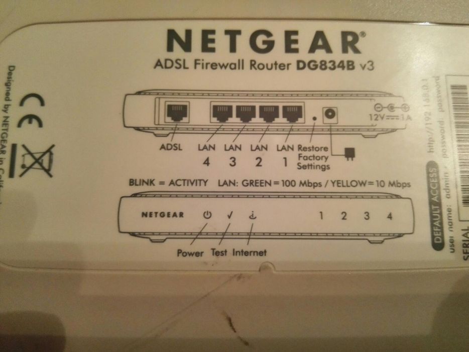 NetGear ADSL Modem Router DG834 v3