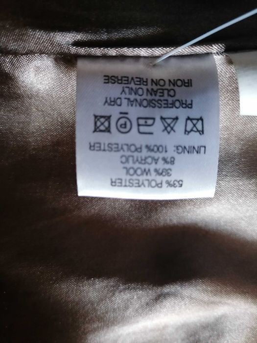 Płaszcz trencz A WEAR z wełną wełna bufki 38/40 M/L