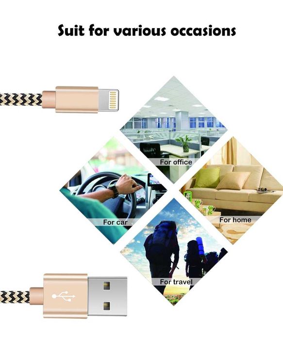 Zeuste pleciony kabel USB Lightning 1.5m iPhone 14/13/12/11 X Pro iPad