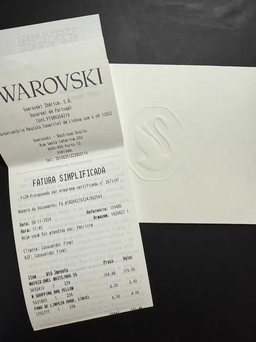 Anel Swarovski Matrix Alime white/RHS, original