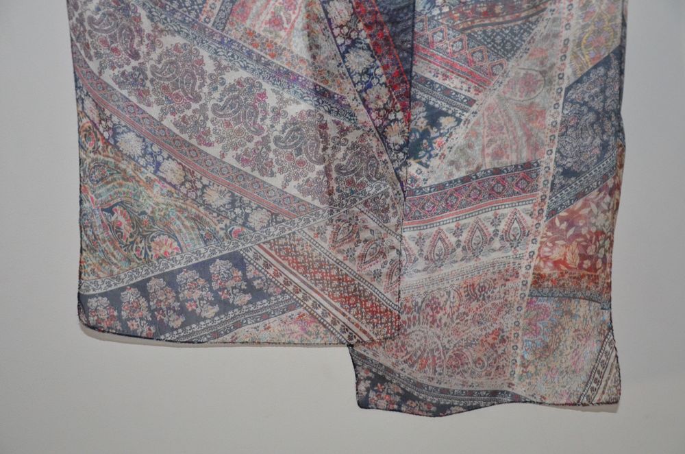 delikatna chusta/szal 100% silk jedwab 26x160cm