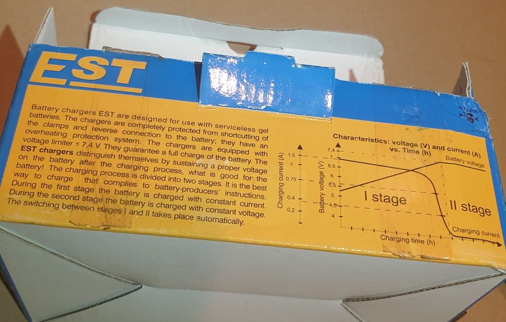 EST-503 6V 1,5A Polski automatyczny prostownik ładowarka akumulatorów