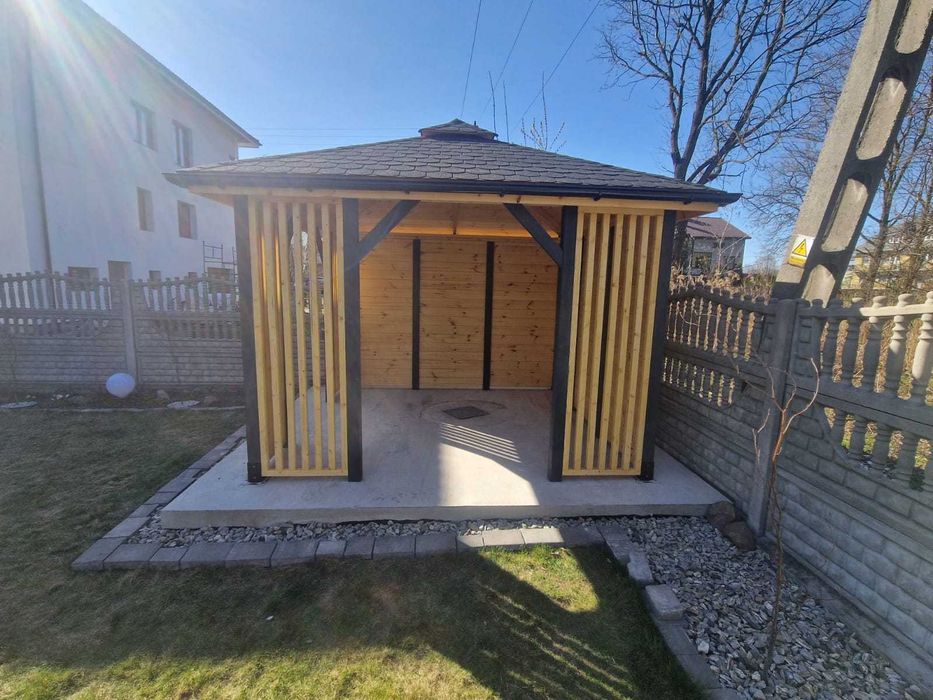 Altana drewniana altanka nowoczesna ogrodowa wiata pergola ogród