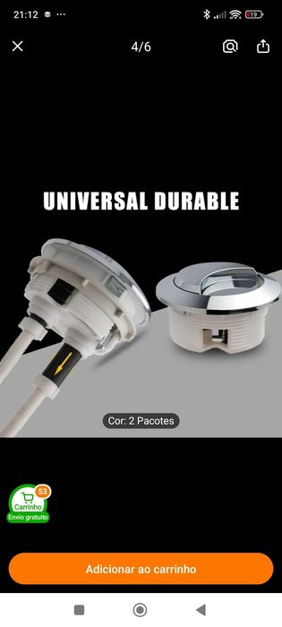 Botão de descarga vaso sanitário