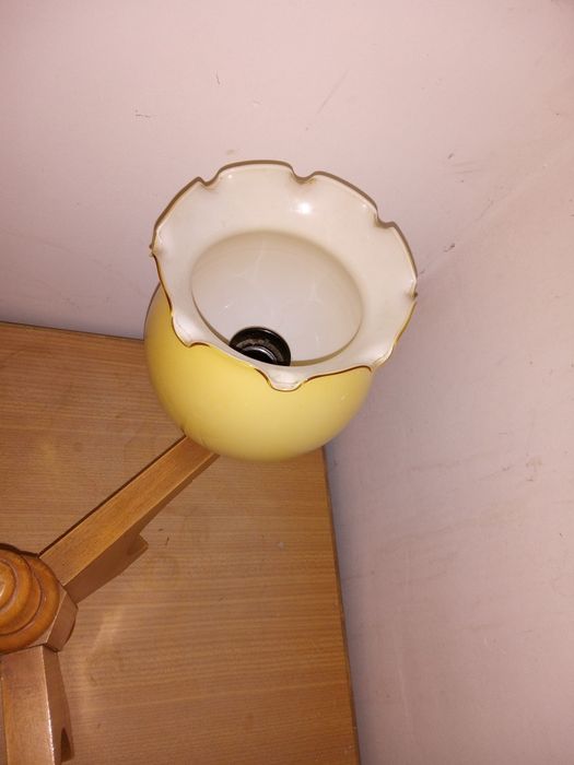 Żyrandol drewniany PRL