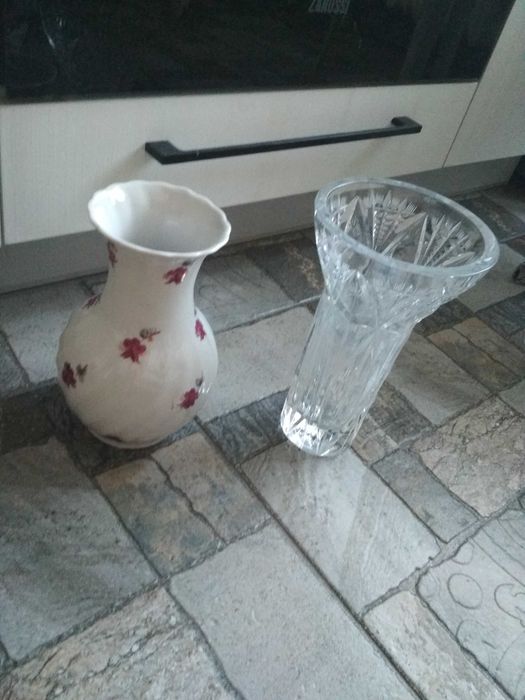 Ваза вазы хрустальная и керамическая