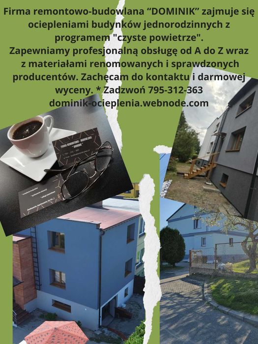 Ocieplanie budynków, elewacje, tynkowanie, ocieplenia..