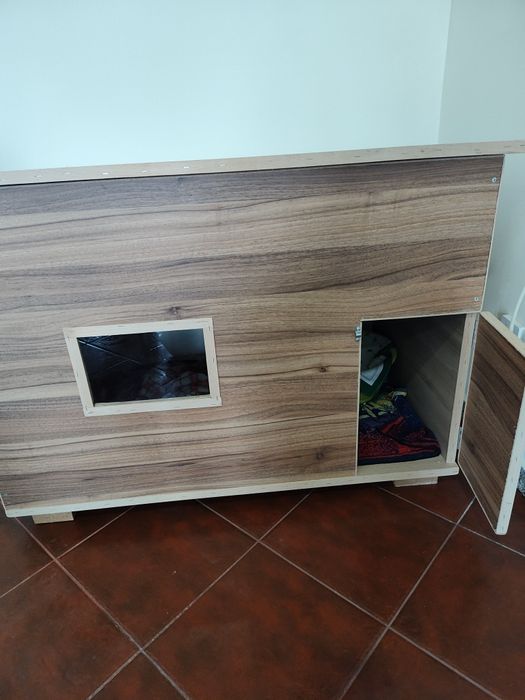 Casota cães madeira nova