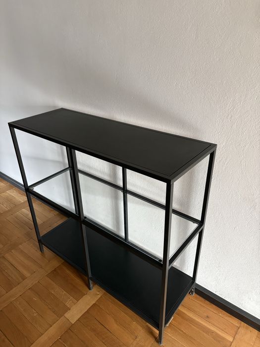 Konsola loft metal szklo wysoka 100 cm