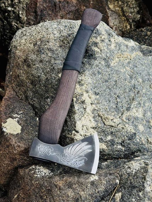 Сокира ручної роботи Шуліка сталь 65г TR49 Топор с узором на подарок