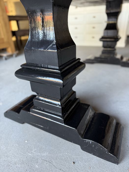 DUŻY Stół klasztorny drewniany TEKOWY loft  kolonialny czarny 225