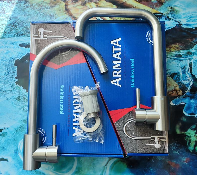 Смеситель для кухни, мойки ARMATA SUS 011 нержавейка