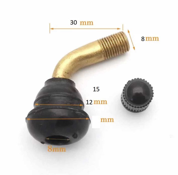 ниппель вентиль сосок для бескамерных шин бескамерка изогнутый pvr50