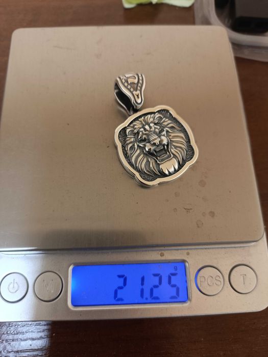 Амулет Серебряный кулон со Львом. Серебряная подвеска Лев 925 пробы
