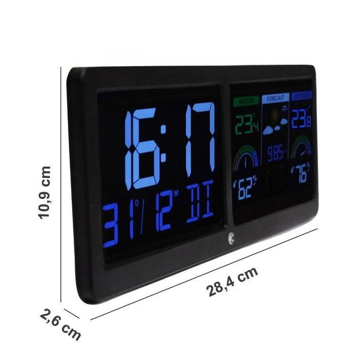 Bezprzewodowa Stacja Pogodowa Z Czujnikiem Zewnętrznym I LCD Budzik