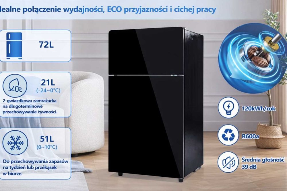 Mini lodówka 72L z zamrażarką