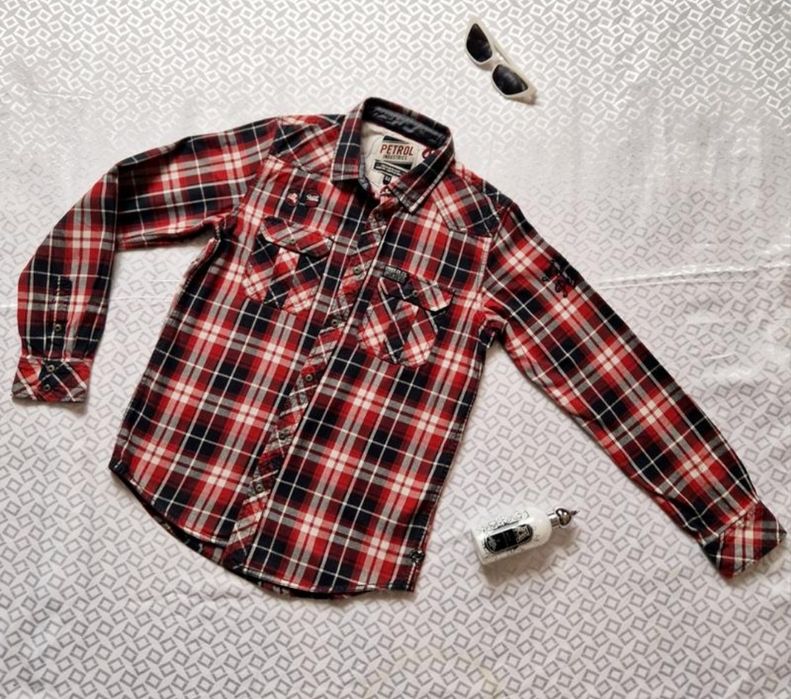 Жіноча рубашка petrol industries в клітинку розмір xs-s сорочка