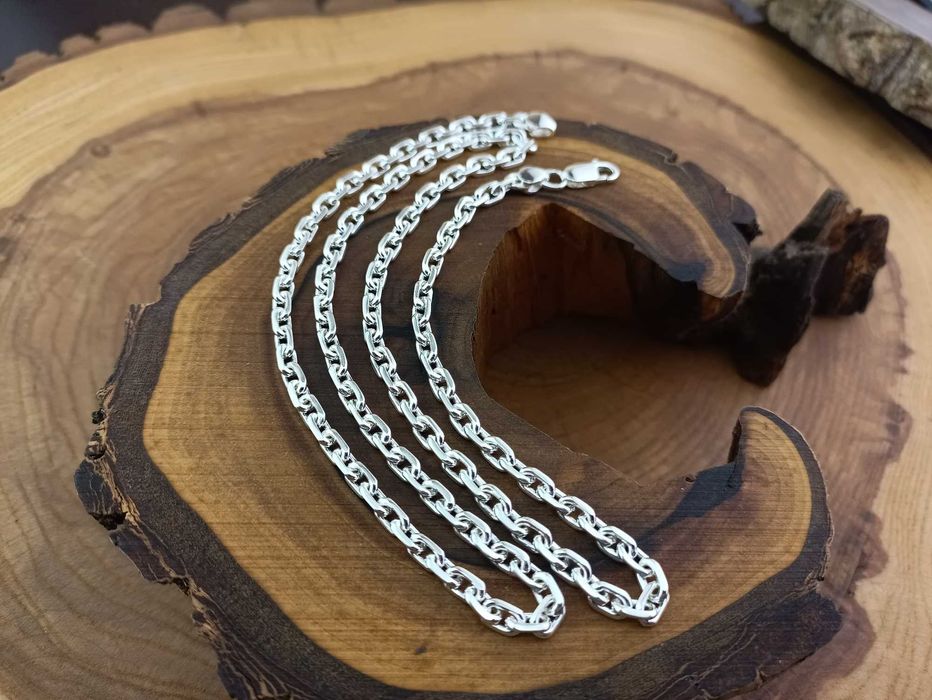 Срібний ланцюг Якір, срібна цепочка якорная Серебряная цепь Якорь