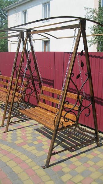 Гойдалка садова для дому кована велика розбірна В-210хШ-200хГ-150см