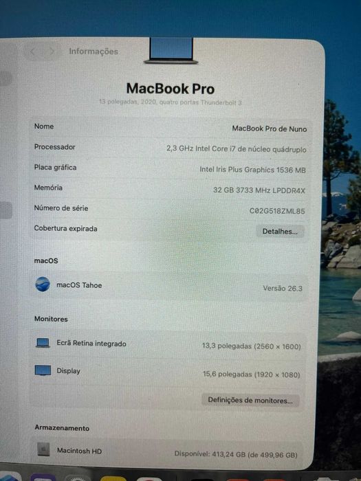 macbook pro 2020 i7 32gb ram