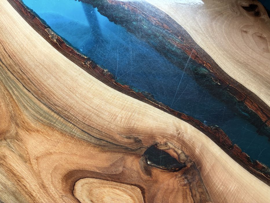 Stolik kawowy 54x90 cm naturalne drewno zaokrąglone rogi