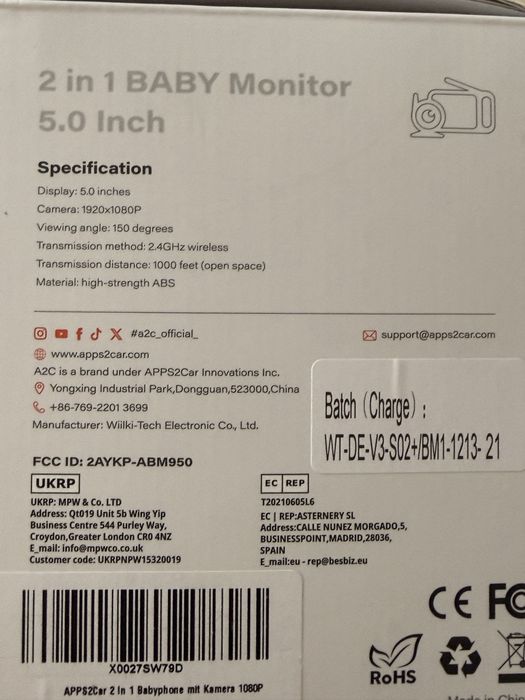 Niania elektroniczna 2w1 – DO AUTA I DOMU – 1080p FULL HD – NOWA