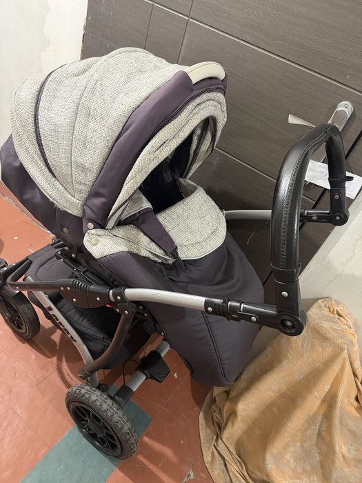 Дитяча універсальна коляска 2 в 1 Коляска 2 в 1 Baby Pram Lorex (Світло-Сіра Тканина )