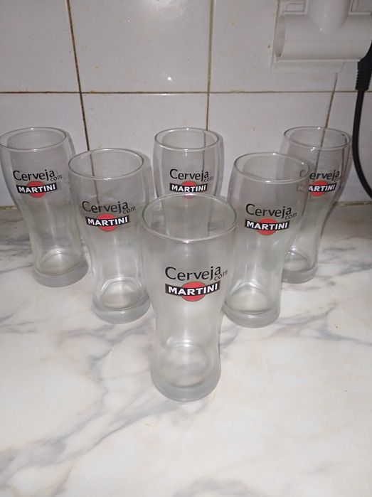 Set 6 copos Cerveja, Martini