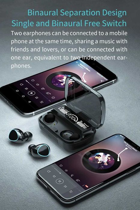 M10 Earphone Wireless Headset com Power Bank novo