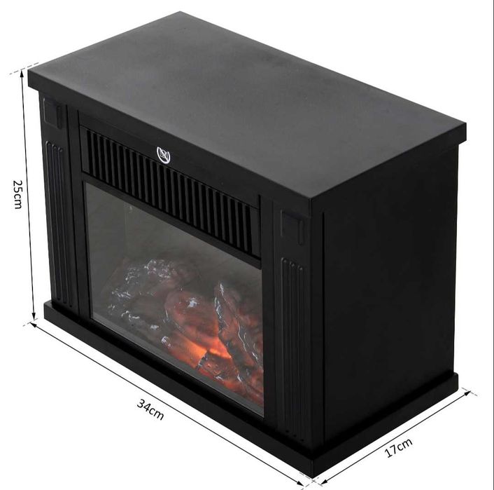 Elegancki kominek elektryczny 600/1200W realistyczny płomień LED